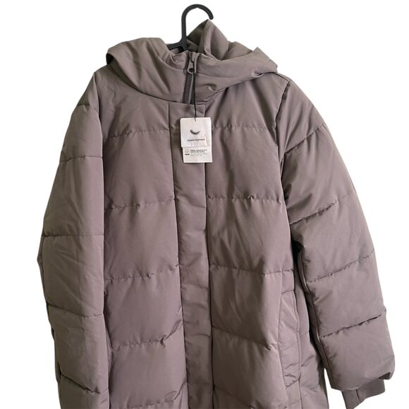 Zara Longline Hooded Down Jacket – Water & Wind Resistant – Mink – Size Large - Picture 6 of 12